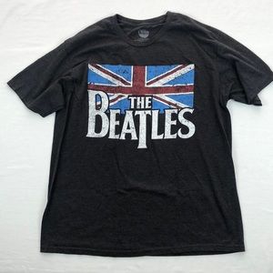 The Beatles t shirt Spell Out with British Flag